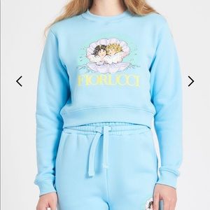FIORUCCI | Venus Angel Crop Sweatshirt in Pale Blue